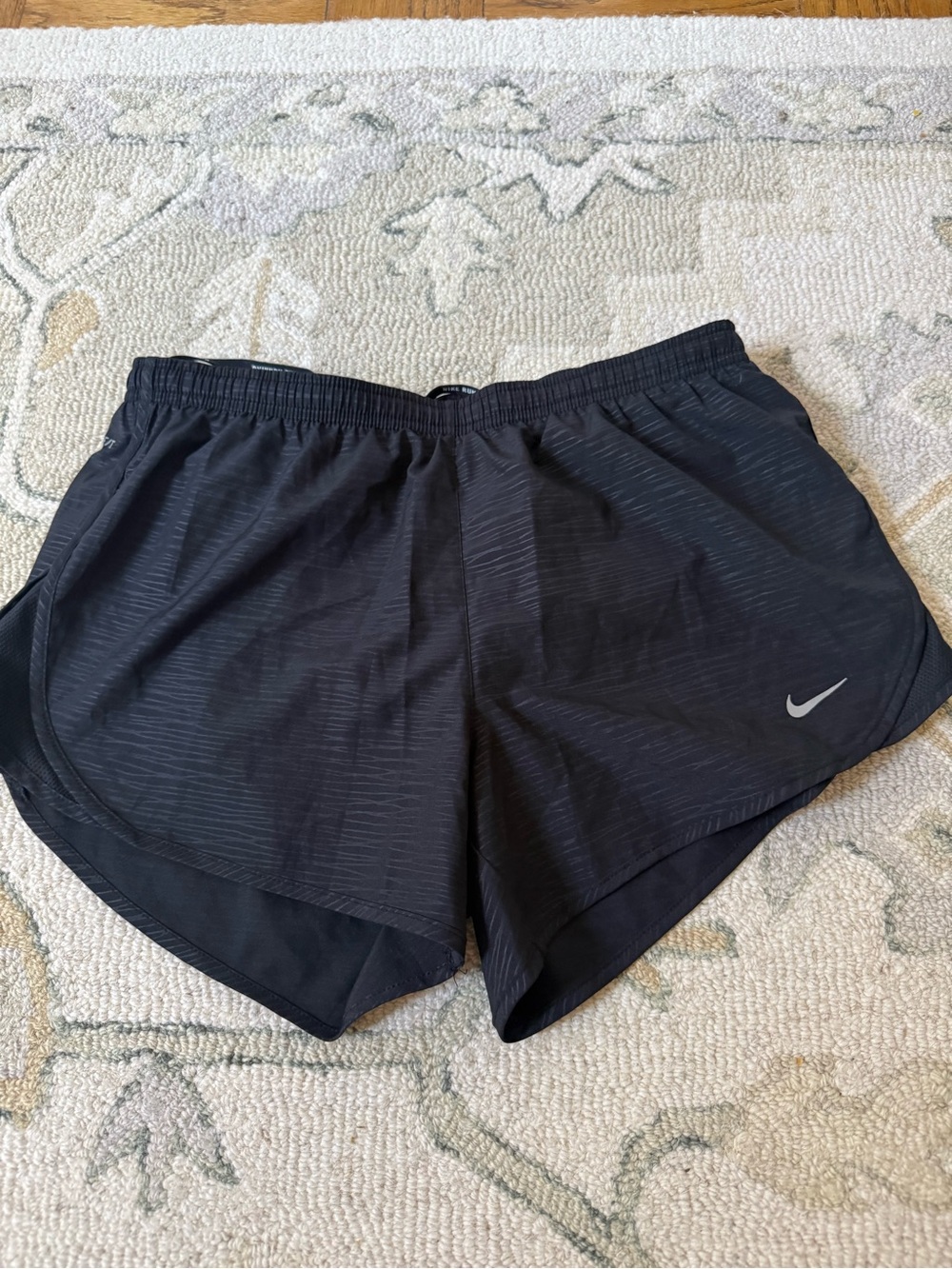Nike Women’s Black Running Shorts with Silver Swoosh